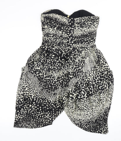 Whistles Women’s Black Animal Print Strapless Dress