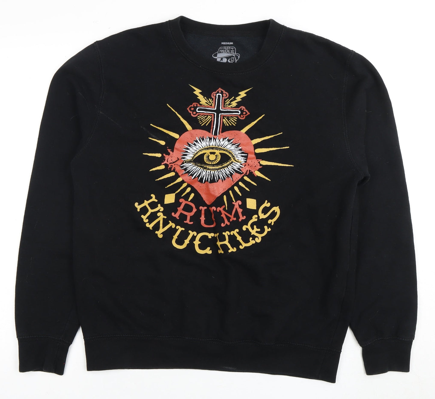Rum Knuckles Men's Black Medium Graphic Pullover Sweatshirt