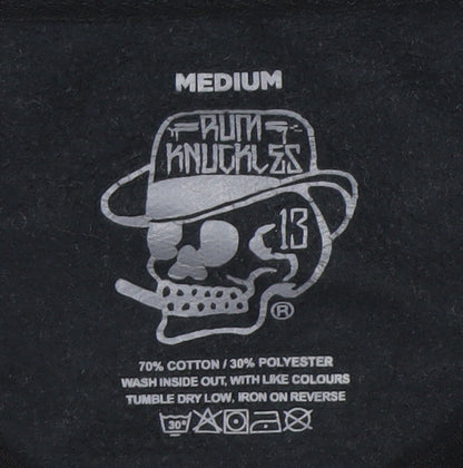 Rum Knuckles Men's Black Medium Graphic Pullover Sweatshirt