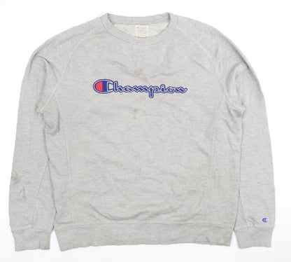 Mens UK Size L Champion Grey Pullover Sweatshirt