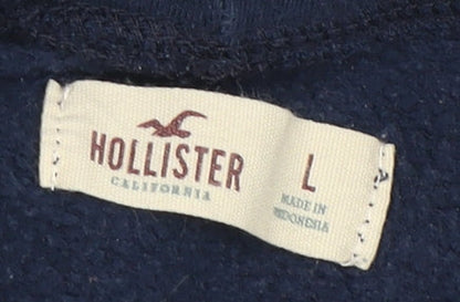 Hollister Women's Blue Pullover Hoodie, Size L