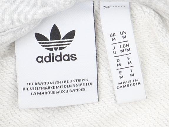 Mens UK Size M adidas Grey Pullover Hoodie
