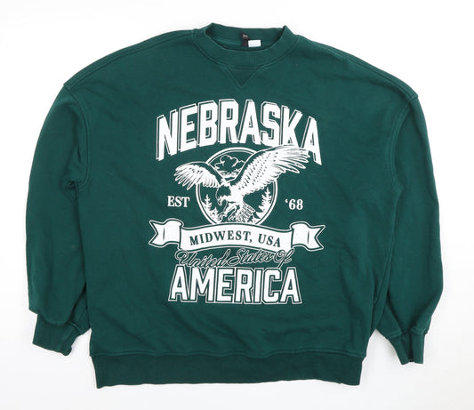 Divided Green Graphic Print Unisex XS Sweatshirt