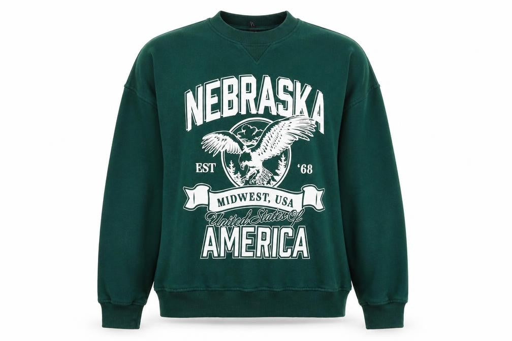 Front view of Divided Green Graphic Print unisex xs sweatshirt