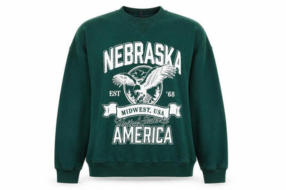 Front view of Divided Green Graphic Print unisex xs sweatshirt