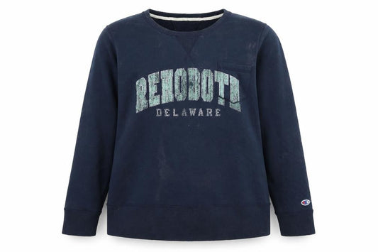 Front view of Champion unisex blue pullover sweatshirt xl