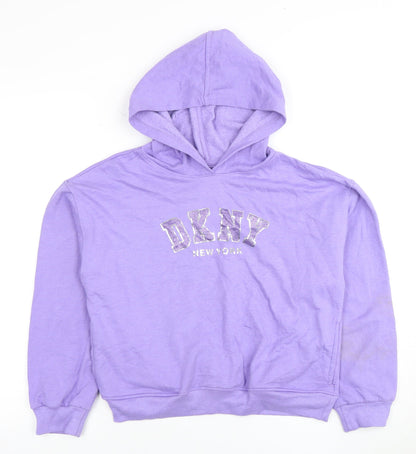 DKNY Girls Purple Logo Hoodie XL