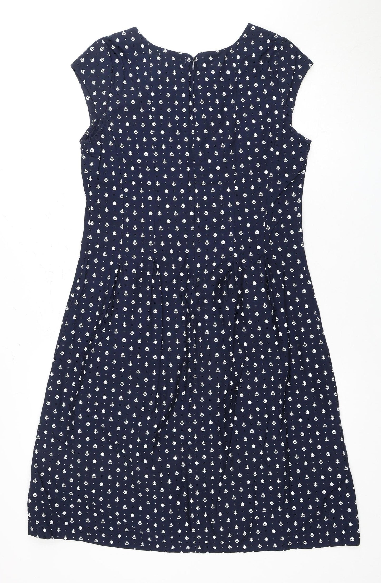 Alice Collins Women Blue Cotton Shift Dress Size 10