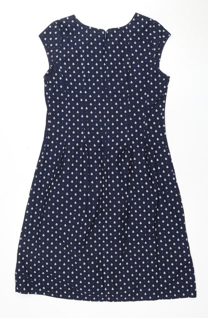 Alice Collins Women Blue Cotton Shift Dress Size 10