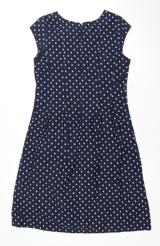 Alice Collins Women Blue Cotton Shift Dress Size 10