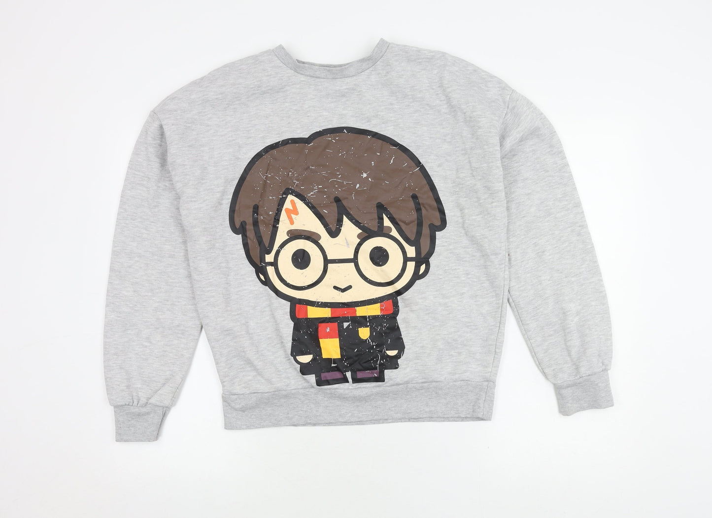 Unisex Adults UK Size S Harry Potter Grey Pullover Sweatshirt
