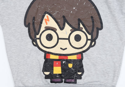 Unisex Adults UK Size S Harry Potter Grey Pullover Sweatshirt
