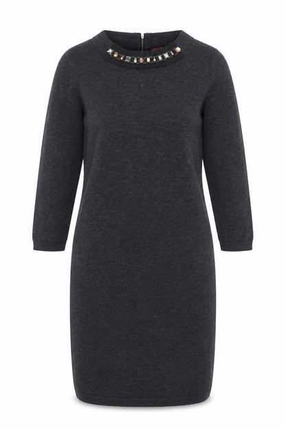 Boden Women's Grey 3/4 Sleeve Studded Dress Size 14
