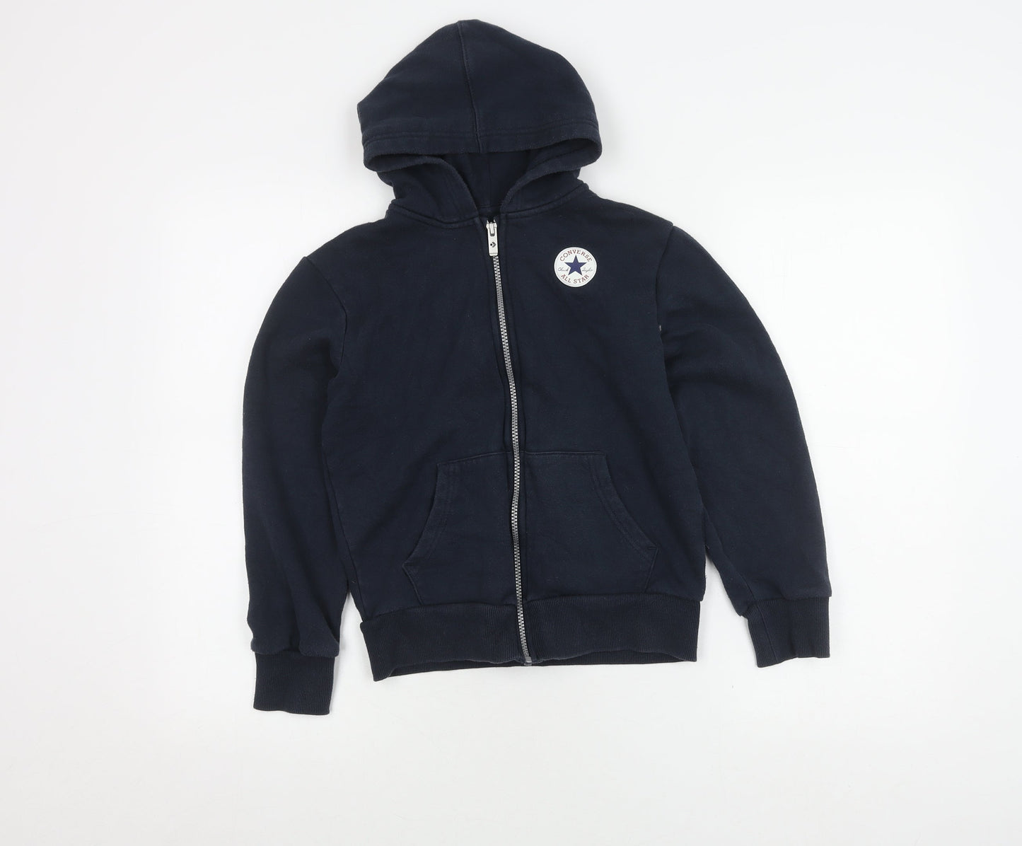 Converse Boys Black Hooded Jacket Size 10-12, Full Zip, Casual