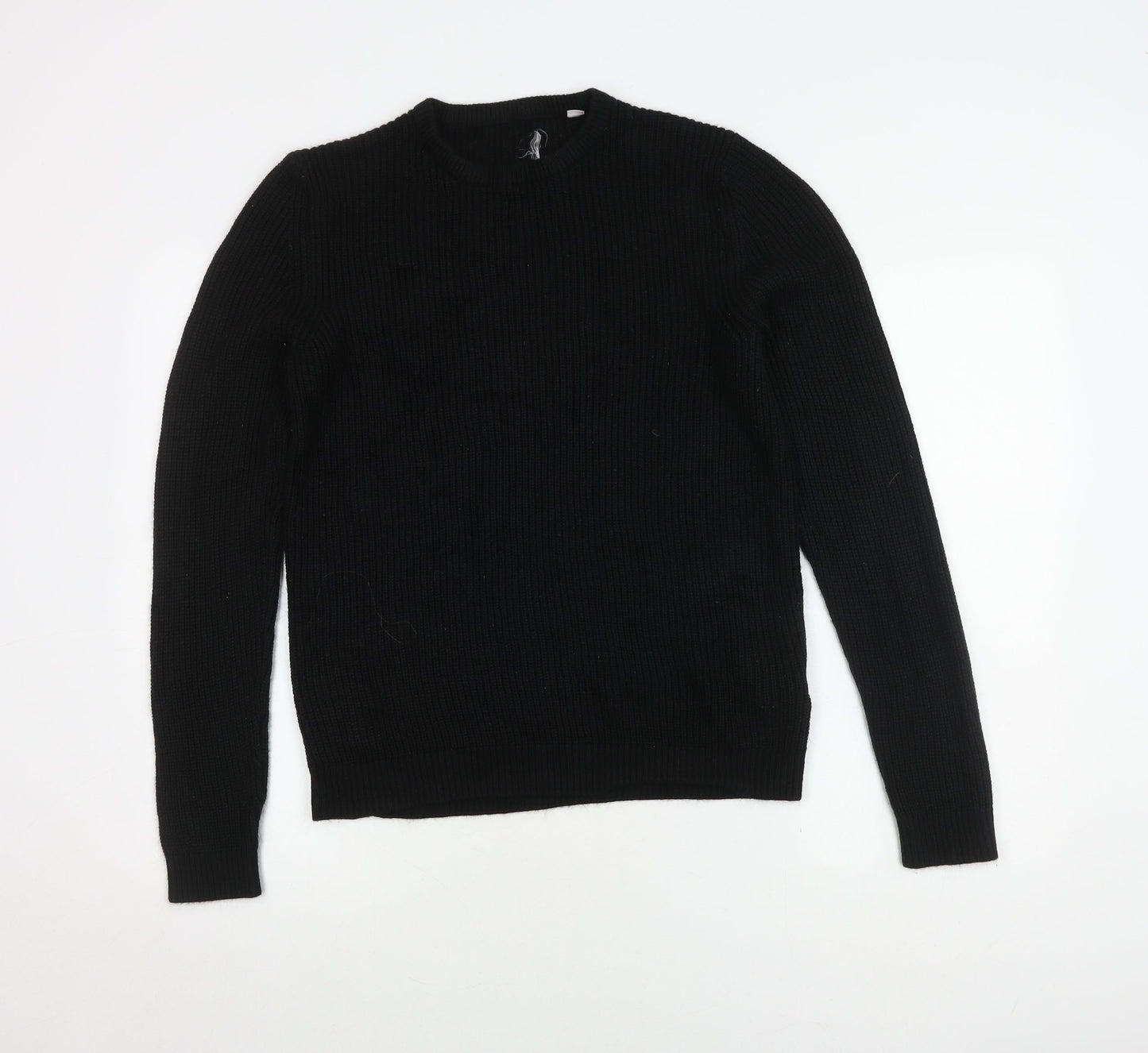 Jack & Jones Black Crew Neck Pullover, M, Men's Casual Jumper