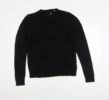 Jack & Jones Black Crew Neck Pullover, M, Men's Casual Jumper