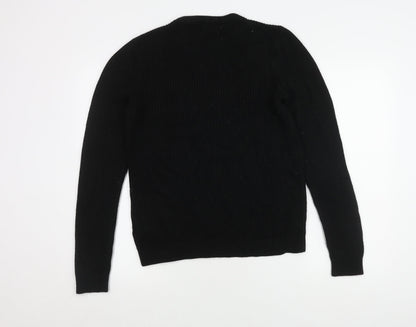 Jack & Jones Black Crew Neck Pullover, M, Men's Casual Jumper