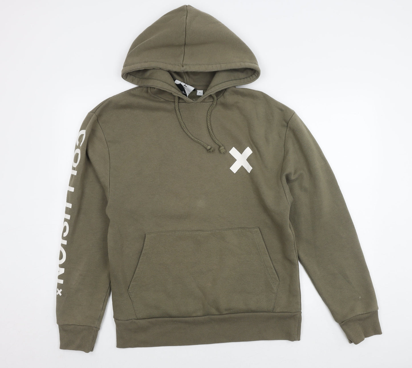 Mens UK Size M COLLUSION Green Pullover Hoodie