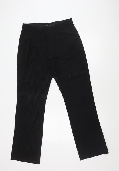Jeff Banks Black Striped Trousers 32R Unisex
