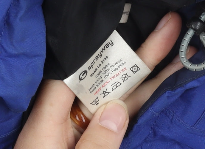 Sprayway Boys Blue Waterproof Hooded Jacket Size 12-13 Years