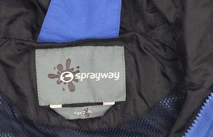 Sprayway Boys Blue Waterproof Hooded Jacket Size 12-13 Years