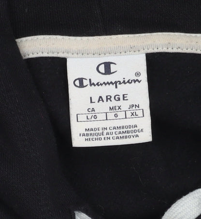 Champion Unisex Black Pullover Hoodie Size L
