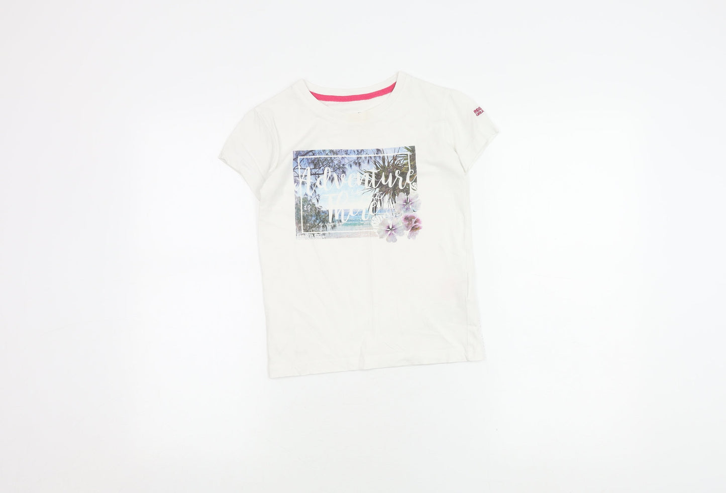Regatta Girls White Adventure Graphic T-Shirt 7-8 Years