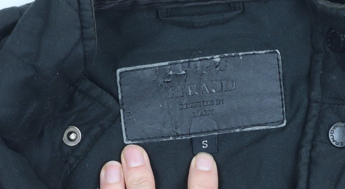 Mens UK Size S Feraud Black Quilted Coat