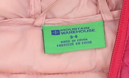 Mountain Warehouse Pink Girls Puffer Jacket Size 3-4 Years
