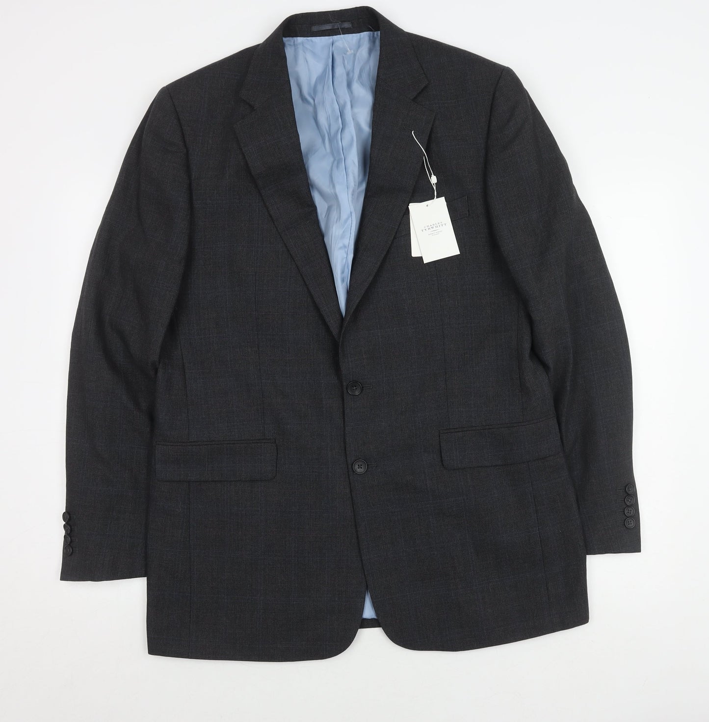 Mens UK Size 42 Charles Tyrwhitt Regular Black Suit Jacket
