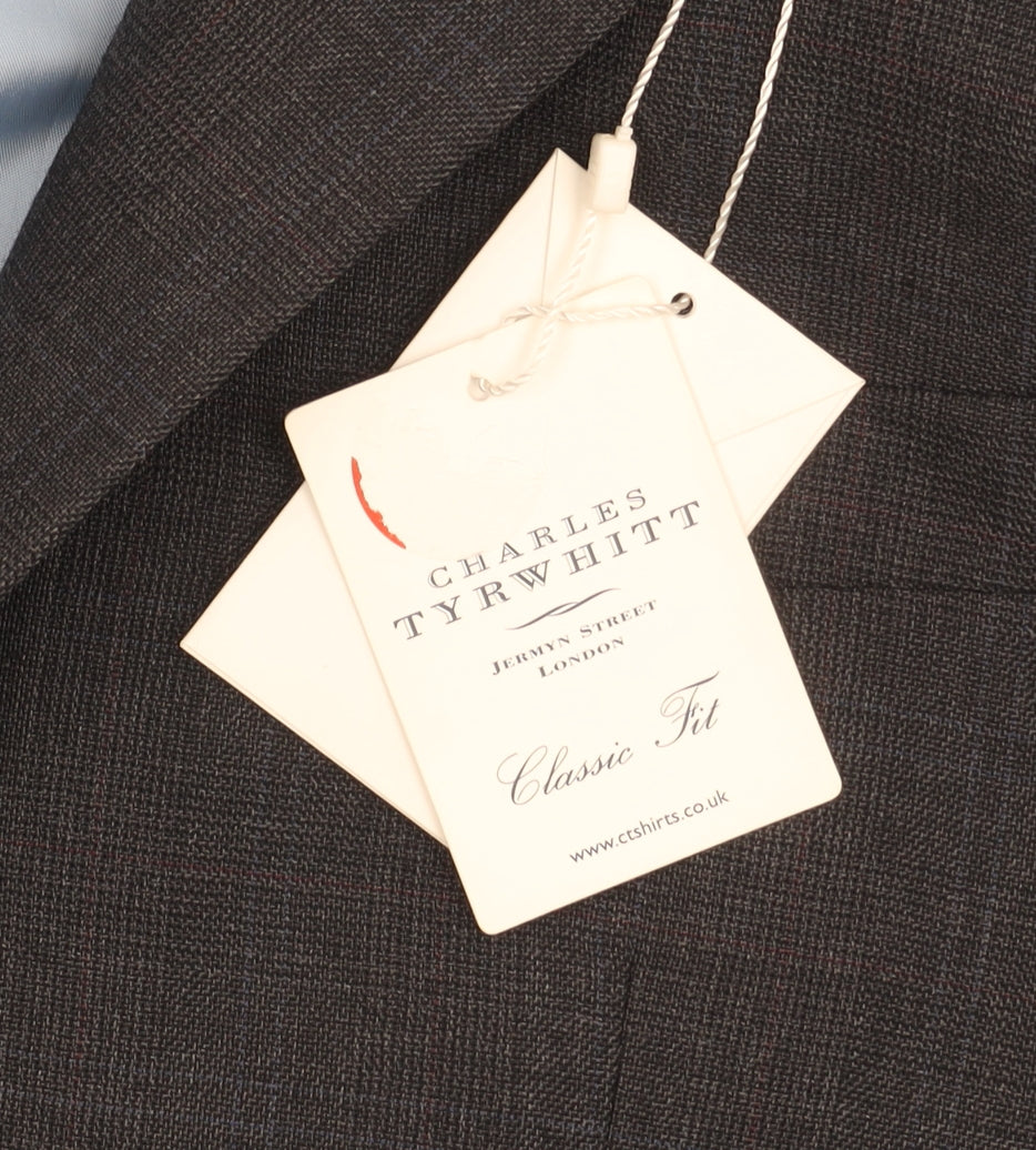 Mens UK Size 42 Charles Tyrwhitt Regular Black Suit Jacket