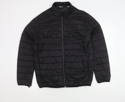 Mens UK Size L JACK & JONES Black Puffer Jacket