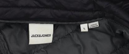 Mens UK Size L JACK & JONES Black Puffer Jacket