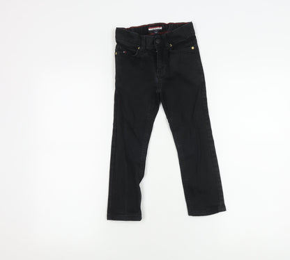 Tommy Hilfiger Boys Black Skinny Jeans, Size 5, Adjustable Waist
