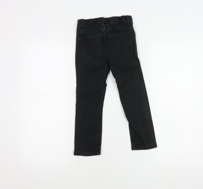 Tommy Hilfiger Boys Black Skinny Jeans, Size 5, Adjustable Waist