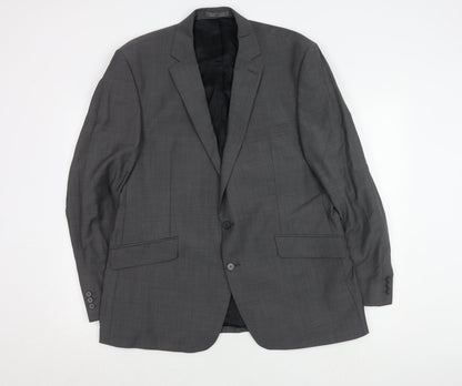 Mens UK Size 46 Jeff Banks Regular Grey Suit Jacket