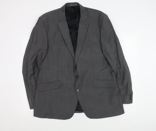 Mens UK Size 46 Jeff Banks Regular Grey Suit Jacket