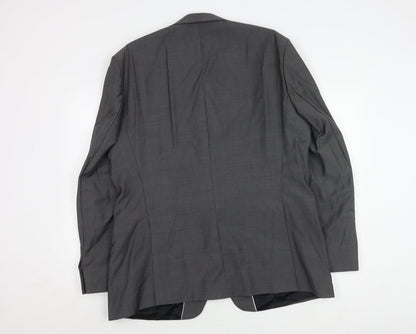 Mens UK Size 46 Jeff Banks Regular Grey Suit Jacket