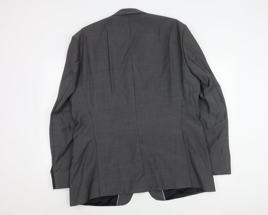 Mens UK Size 46 Jeff Banks Regular Grey Suit Jacket