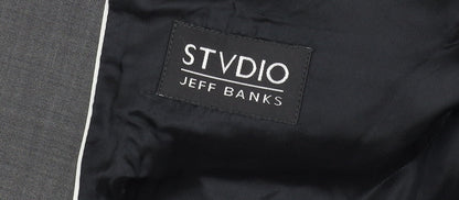 Mens UK Size 46 Jeff Banks Regular Grey Suit Jacket