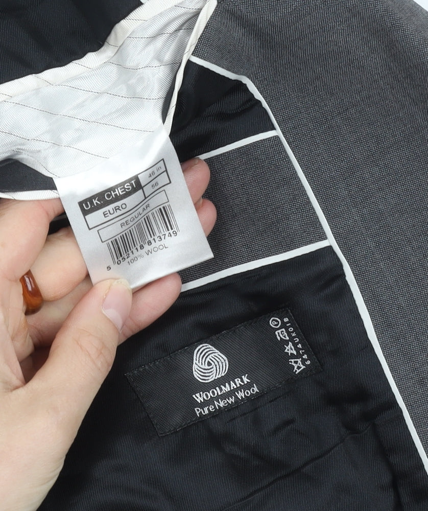 Mens UK Size 46 Jeff Banks Regular Grey Suit Jacket