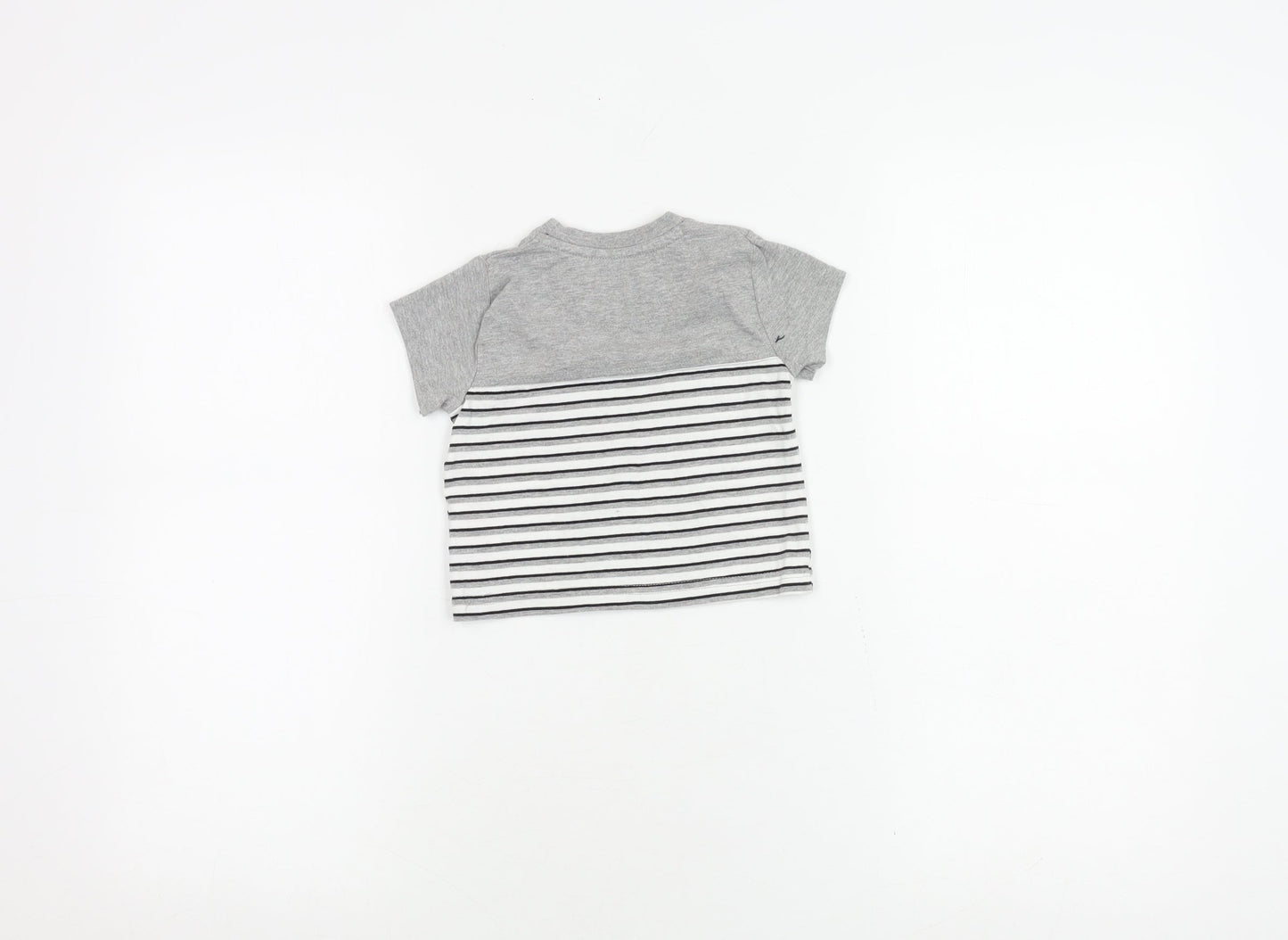 Firetrap Unisex Grey Striped T-Shirt, 0-3 Months, Casual Wear