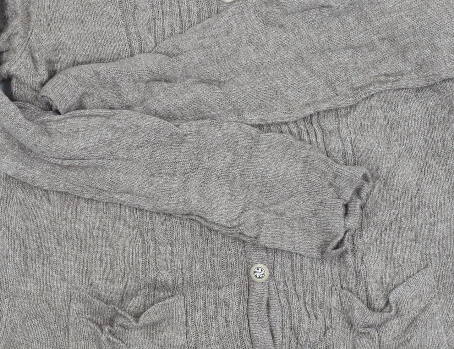 Honor Millburn Women's Beige Cardigan S Round Neck