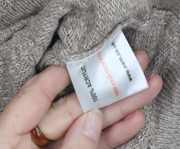 Honor Millburn Women's Beige Cardigan S Round Neck