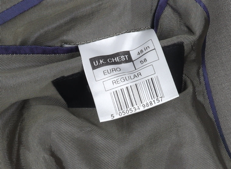 Mens UK Size 48 Unbranded Regular Grey Suit Jacket