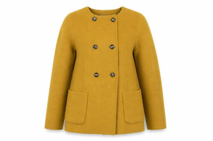 Marks & Spencer Women's Yellow Wool Blend Pea Coat Size 10