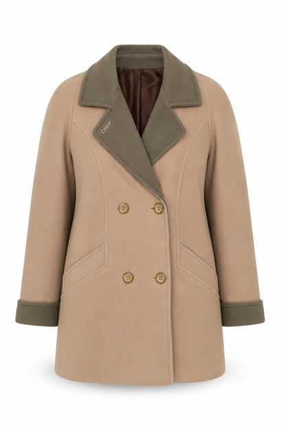 Womens UK Size 12 Klass Collection Beige Pea Coat