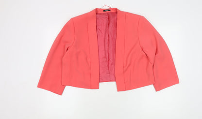 Roman Womens Pink Single-Breasted Suit Jacket Size 18