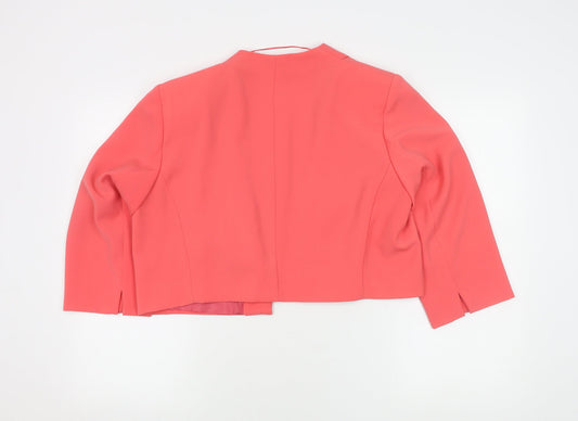 Roman Womens Pink Single-Breasted Suit Jacket Size 18