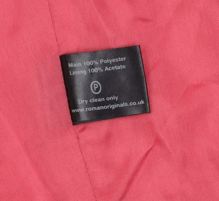 Roman Womens Pink Single-Breasted Suit Jacket Size 18